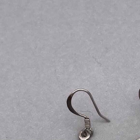 925 Sterling Silver Round Dichroic Glass Dangle Drop Earring Hook Closure - Picture 8 of 11